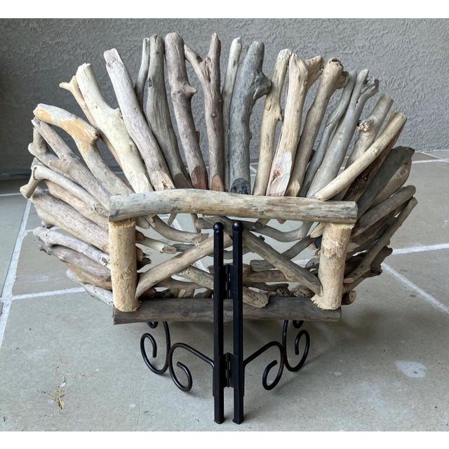 Late 20th-Century Adirondack-Inspired Branch & Twig Works Centerpiece Pedestal Bowl For Sale - Image 12 of 18