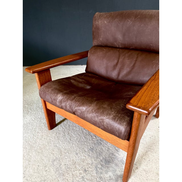 Mid-Century Modern Lounge Chairs in Leather and Teak, 1960s, Set of 2 For Sale - Image 16 of 18