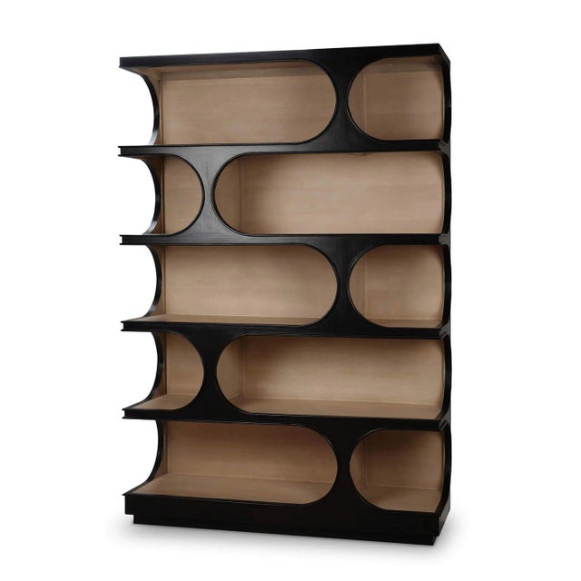 Geometric Mid Century Open Bookcase - Open Box For Sale - Image 4 of 12