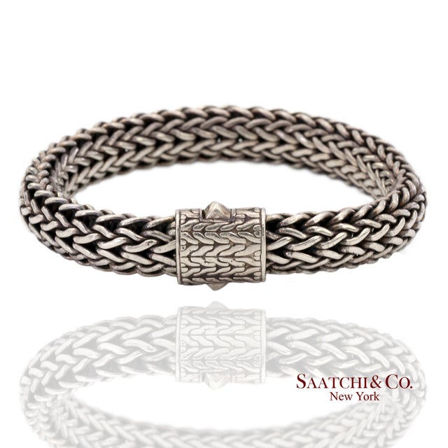 John Hardy Sterling Silver Woven Chain Bracelet Metal Type: Sterling Silver Total Item Weight: 70.2 Grams Length: 8.0 in...