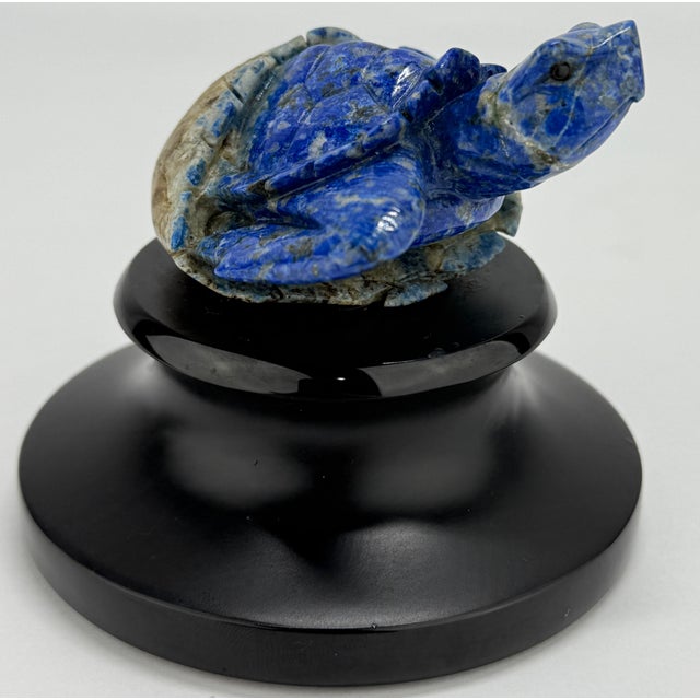 Mid 20th Century Hand Carved Lapis Lazuli "Hatching Turtle" Gemstone Sculpture For Sale - Image 5 of 8