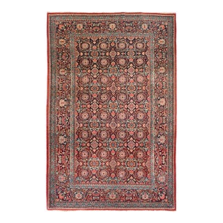 Antique Kashan Dabir Rug 4'4'' x 6'10'' For Sale