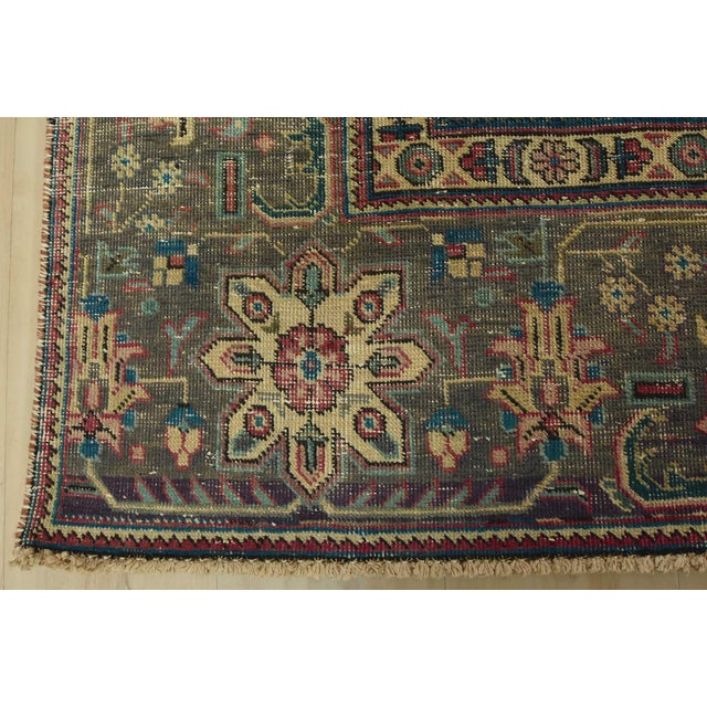 Tabriz Rug 9’8” X 11’8” Pink Wool Vintage Distressed Hand-Knotted Carpet For Sale - Image 13 of 16