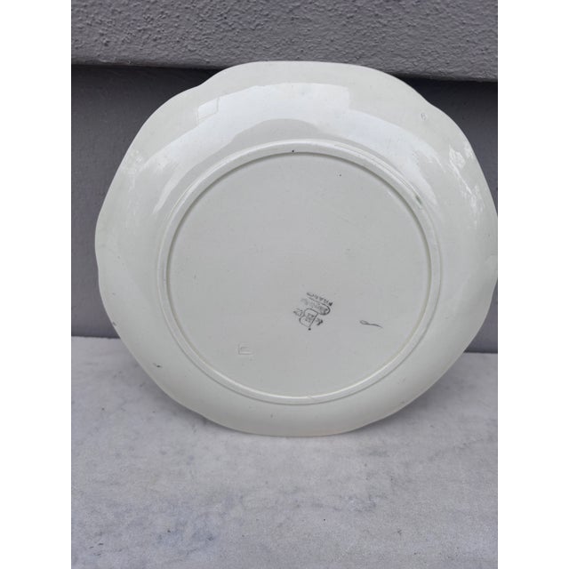 19th Century Majolica Peacock Plate Choisy Le Roi For Sale - Image 4 of 4