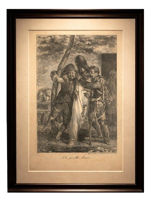 After Charlet. The Painful Farewell: Napoleonic Soldiers, Lithograph, 1825
