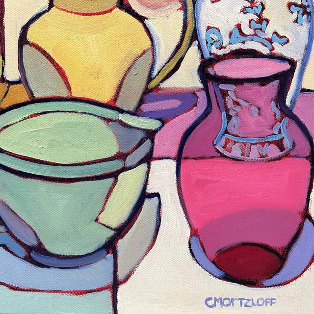 2020s Wonderful Life — Colorful Vintage Still Life With Pitchers and Vases For Sale - Image 5 of 7