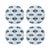 Eyes Blue White Vegan Leather Round Pebble Placemat, Set of 4 For Sale - Image 4 of 5
