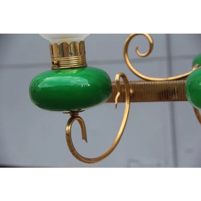 Mid-Century Italian Brass Chandelier, 1950s For Sale - Image 10 of 12