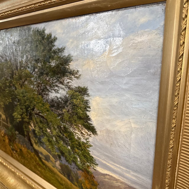 A Glimpse of Lock Lomond by Hamilton Maxwell 1885 Large Landscape Oil Painting For Sale - Image 12 of 12