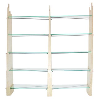 Brutalist Wall Unit in Travertine, Italy, 1970s For Sale