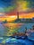 Mid-Century Modern E. Copello Veliz Impressionist Coastal Lighthouse Sunset Landscape Oil on Canvas Painting For Sale - Image 3 of 12