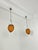 Set of 2 orange Murano glass pendant lamps, 1980s Glass intact. Each individual bowl has a diameter of 27 cm and a height...