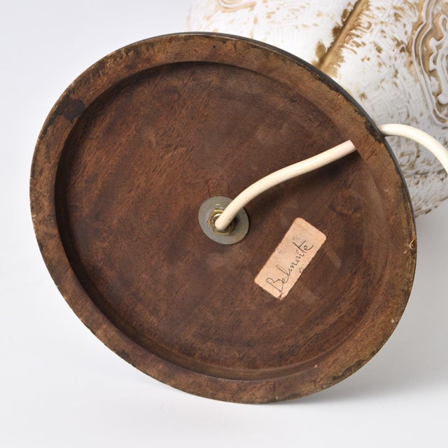 Wood Large Chinese Ceramic Table Lamps from Ugo Zaccagnini, 1960s, Set of 2 For Sale - Image 7 of 10