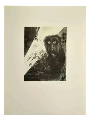 Leo Guida, Black Lemur, Etching, 1972