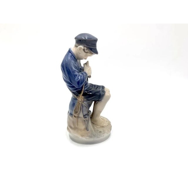 Royal Copenhagen Danish Porcelain Figurine of a Boy With a Stick from Royal Copenhagen For Sale - Image 4 of 9