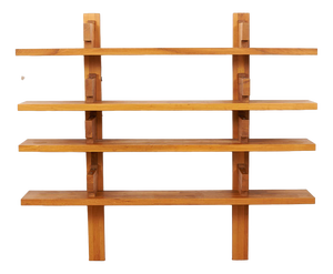 Wall Shelf B17 Bookcase for Wall Mounting in Elm Wood by Pierre Chapo, 1967