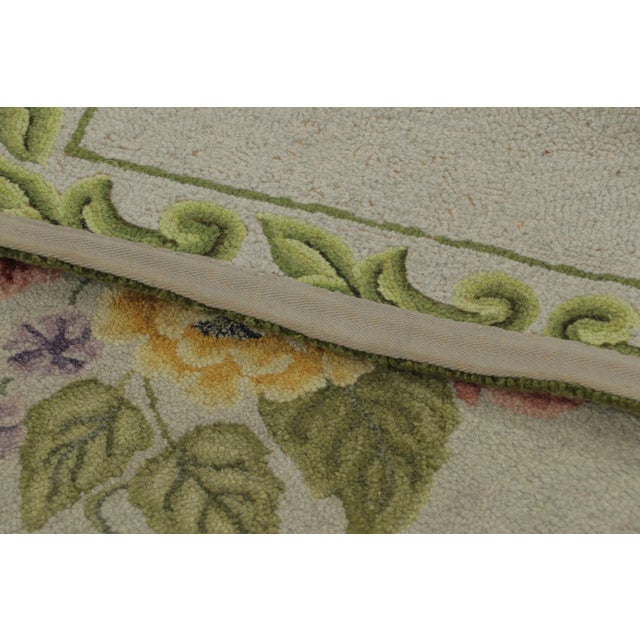 Textile Antique Hooked Gift-Size Rug With Floral Bouquet & Foliate Border - Rug & Kilim For Sale - Image 7 of 7