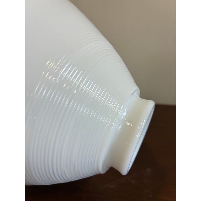 White Vintage White Milk Glass Ribbed Cone Lamp Shade For Sale - Image 8 of 8