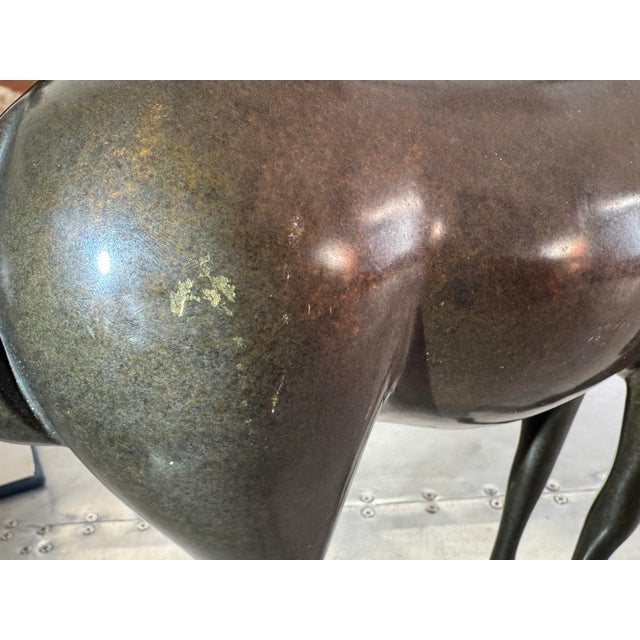 Vintage Bronze Armored Horse Sculpture by Loet Vanderveen, Limited Edition 2/750 For Sale In Phoenix - Image 6 of 8