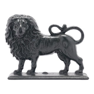 English Victorian Cast Iron Lion Doorstop, 1850-1900 For Sale