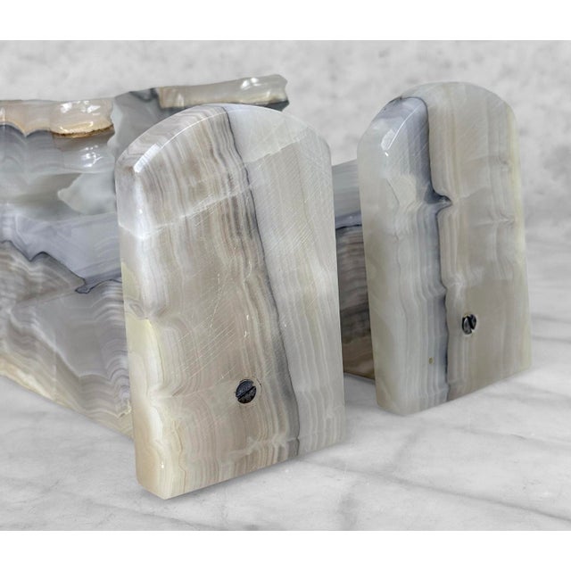 Mid-Century Art Deco Italian Onyx Stone Trojan Horse Library Bookends – A Pair For Sale - Image 10 of 10