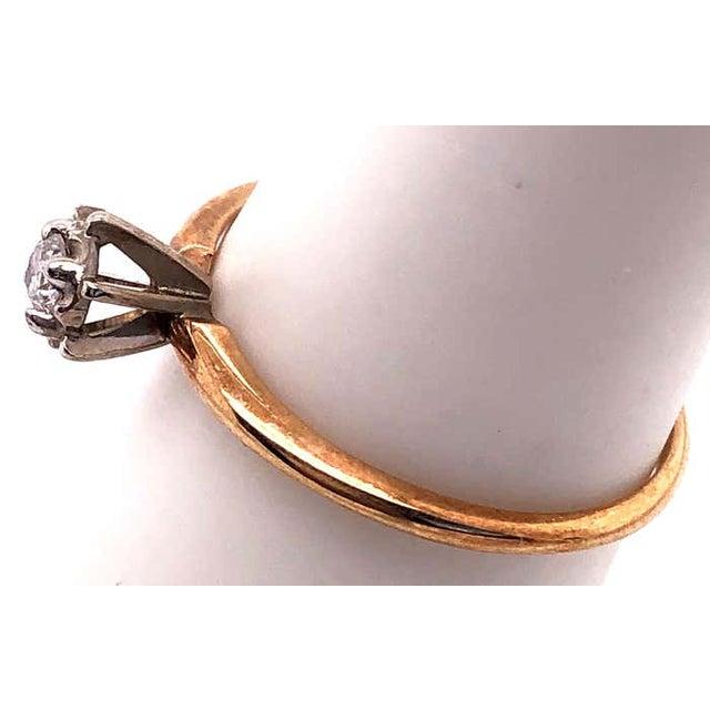 14 Karat Yellow and White Gold Engagement Ring For Sale In New York - Image 6 of 8