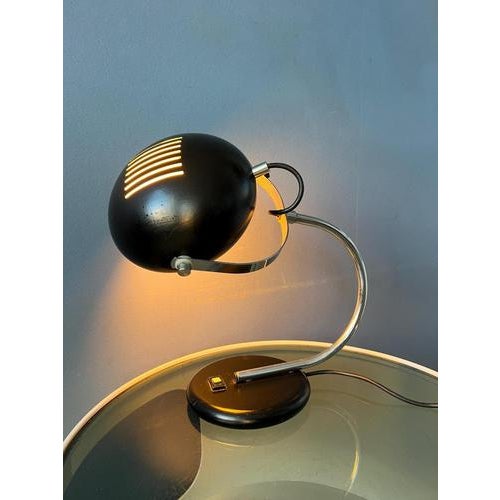 Metal Vintage Space Age Brown Table Lamp from Herda For Sale - Image 7 of 13