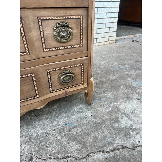 French 19th Century Louis XVI Bleached Walnut Marble Top Commode For Sale - Image 4 of 12