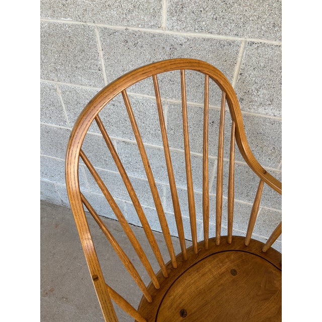 Late 20th Century (B) Stickley Cherry & Oak Hoop Back Arm Chair For Sale - Image 5 of 9