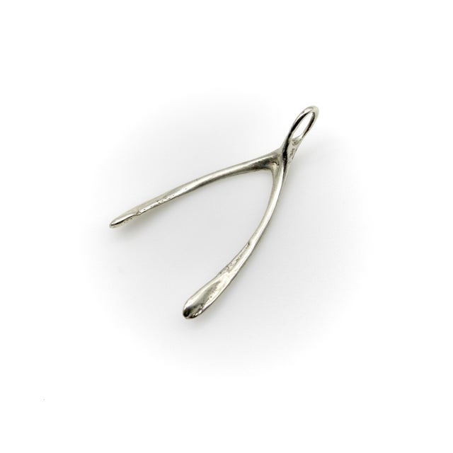 Vintage 14k Gold Make a Wish Wishbone Pendant For Sale In Los Angeles - Image 6 of 9
