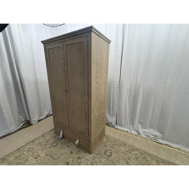 Brown Rh Maison Armoire (Wardrobe or Media) – Light Oak Solid Hardwood Construction | French-Inspired Design | Pewter Hardware For Sale - Image 8 of 18