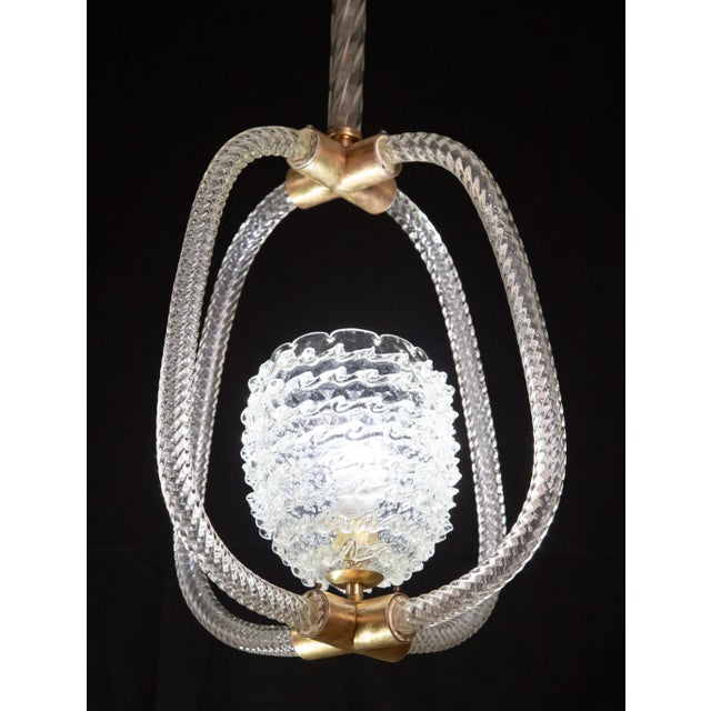 Transparent Ercole Barovier Art Deco Chandelier, 1940s For Sale - Image 8 of 12
