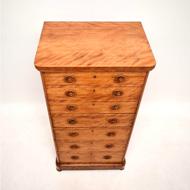 19th Century Antique Victorian Satinwood Chest of Drawers from Heal and Son, 1860 For Sale - Image 5 of 11
