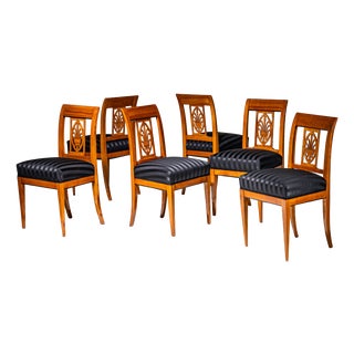 19th Century Biedermeier Dining Chairs, Set of 6 For Sale
