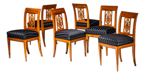 19th Century Biedermeier Dining Chairs, Set of 6