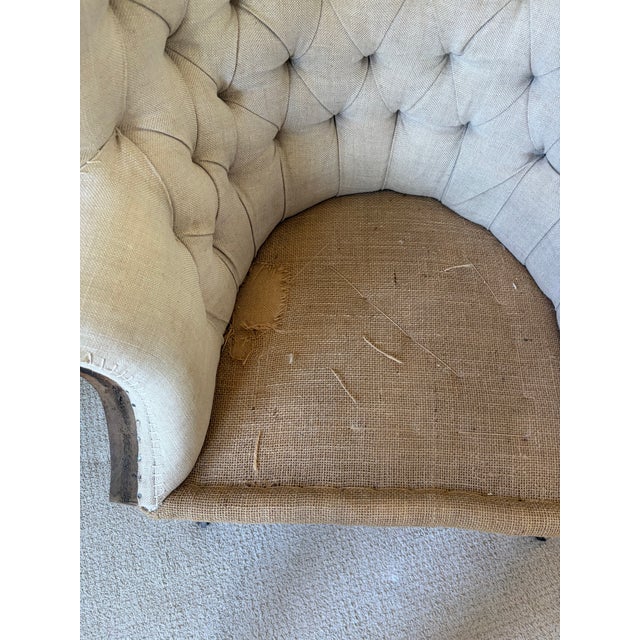 2010s Set of 2 Restoration Hardware Tufted Deconstructed Wingback Chairs For Sale - Image 5 of 10