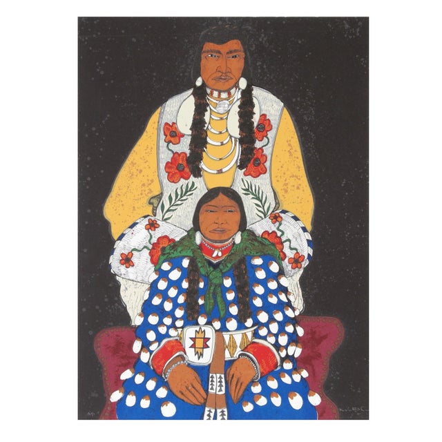Kevin Red Star - Crow Husband & Wife Serigraph For Sale