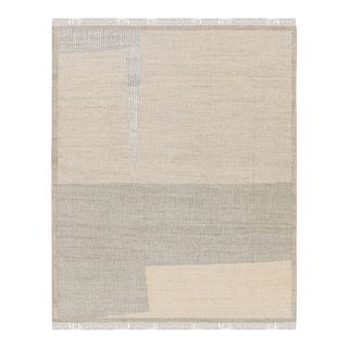 Rug & Kilim’s Abstract Flatweave in Beige with Geometric Patterns - 3x10 For Sale