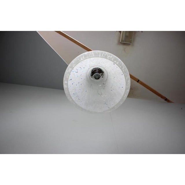 Mid-Century Bell Glass Pendant Lamp, Former Czechoslovakia, 1970s For Sale - Image 4 of 11