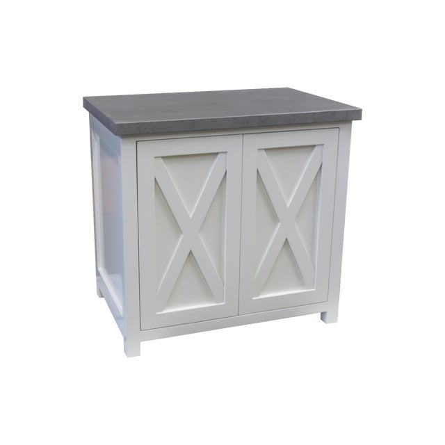 Montage Nightstand Width: 32" Depth: 21" Height: 30" Finish Pearl Base with Gray Plaster Top