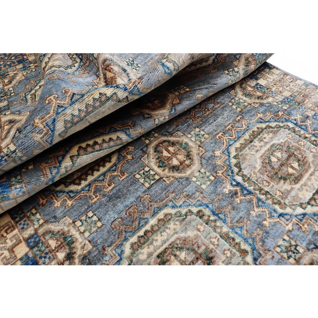 Gray Vintage Tribal Hand-Knotted Runner Rug, 2010s For Sale - Image 8 of 18