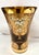 Hand painted amber glass vase from the Czech Republic. Bohemian art glass. Excellent example of this highly embossed...