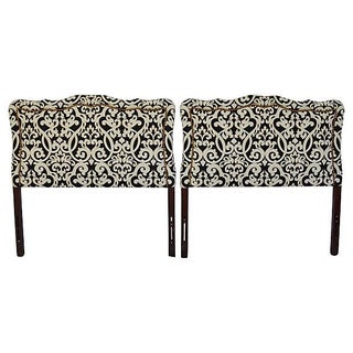 Transitional Upholstered Twin Headboards - A Pair For Sale