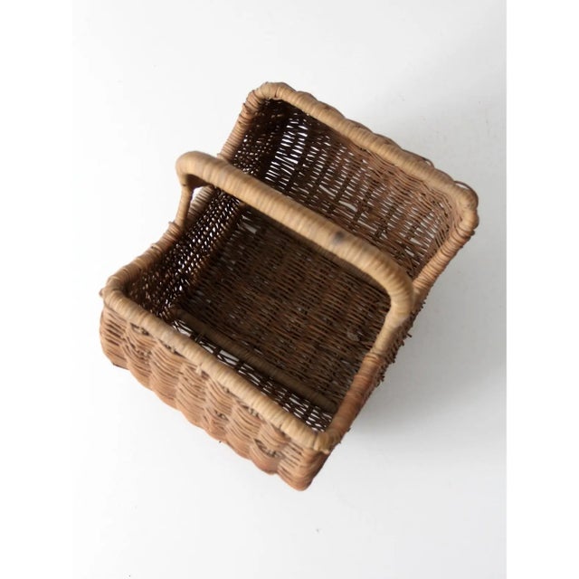 Vintage Wicker Gathering Basket For Sale - Image 11 of 12