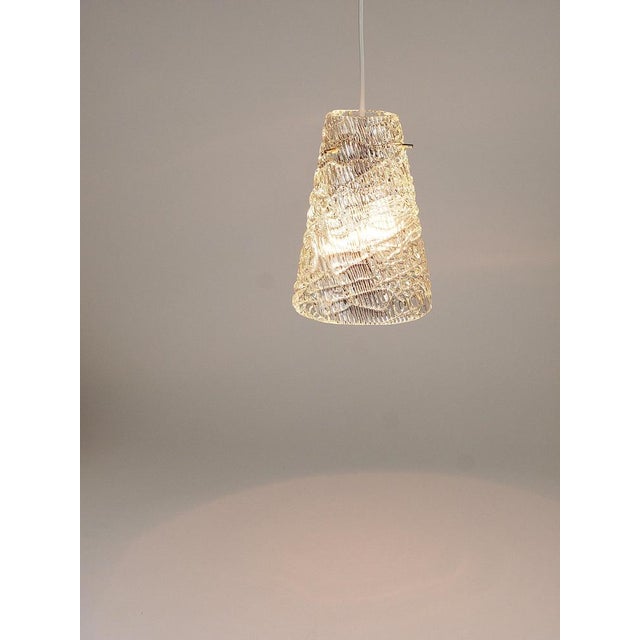 Mid-Century Textured Glass and Brass Pendant Lamp by J. T. Kalmar, Austria, 1950s For Sale - Image 6 of 16