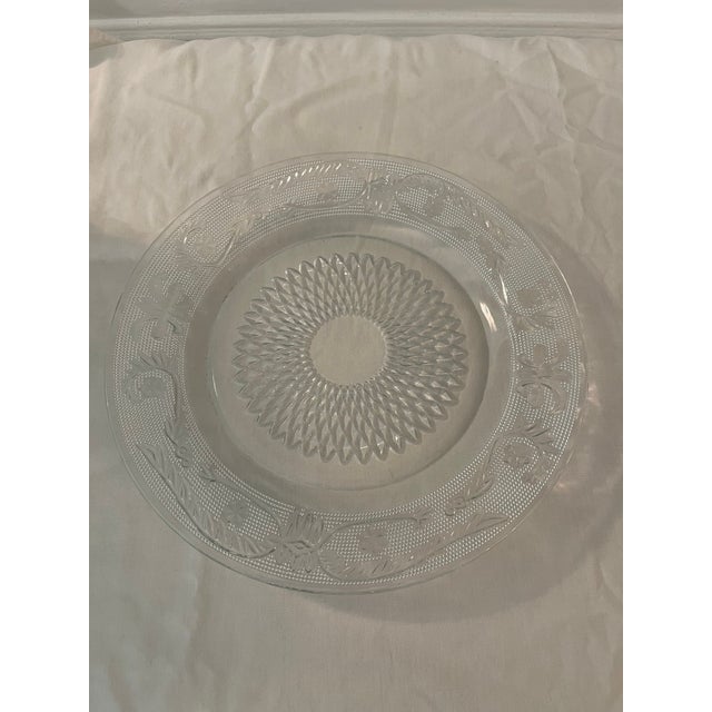 Transitional Set of 8 Vintage Glass Dinner Plates For Sale - Image 3 of 3