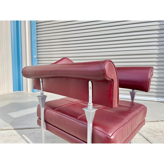 1990s Pair of Leather Lounge Chairs by Luca Scacchetti for Poltrona Frau For Sale - Image 12 of 13