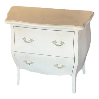 Vintage French Provincial Louis XV Style Painted Bombé Two-Drawer Chest For Sale