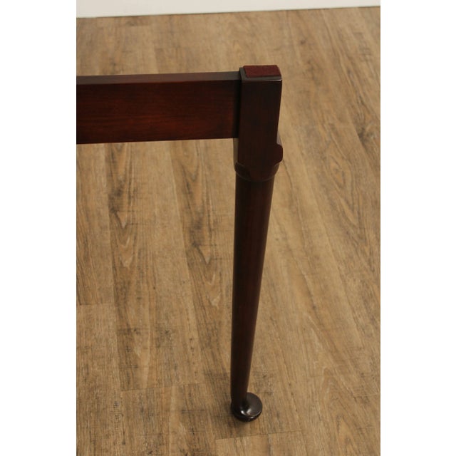 1980s Statton Queen Anne Style Cherry Demilune Console Game Table For Sale - Image 10 of 12