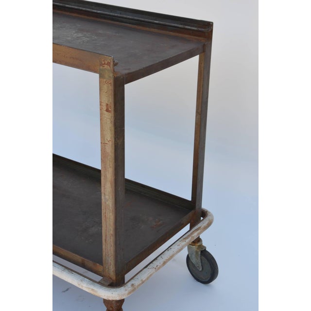 1950s Sturdy Industrial Bar Cart On Wheels Chairish